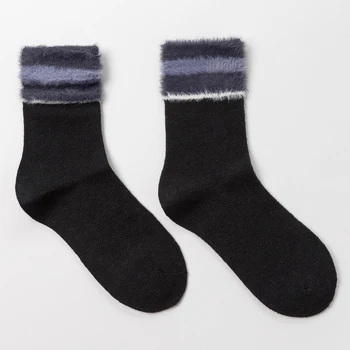 

Women's socks with down, black, size 21-25 (shoe size 36-40)