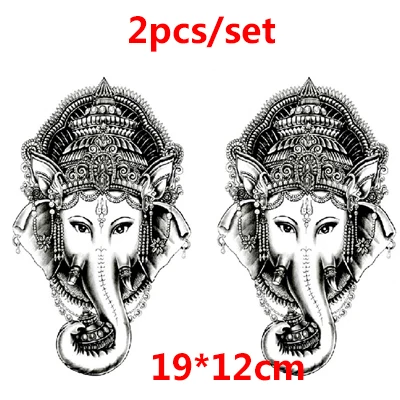 style 14-2pcs 2/3 шт. Водонепроницаемый Временная тату-наклейка для Arm Большой Череп татуировки наклейки переводятся с помощью воды, Flash поддельные татуировки для Для мужчин Для женщин - Цвет: style 14-2pcs
