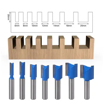 

8mm Shank Slotted Straight Woodworking Router Bit Wood Cutter Cutting Diameter Carpenter End Mill Woodworking Tool