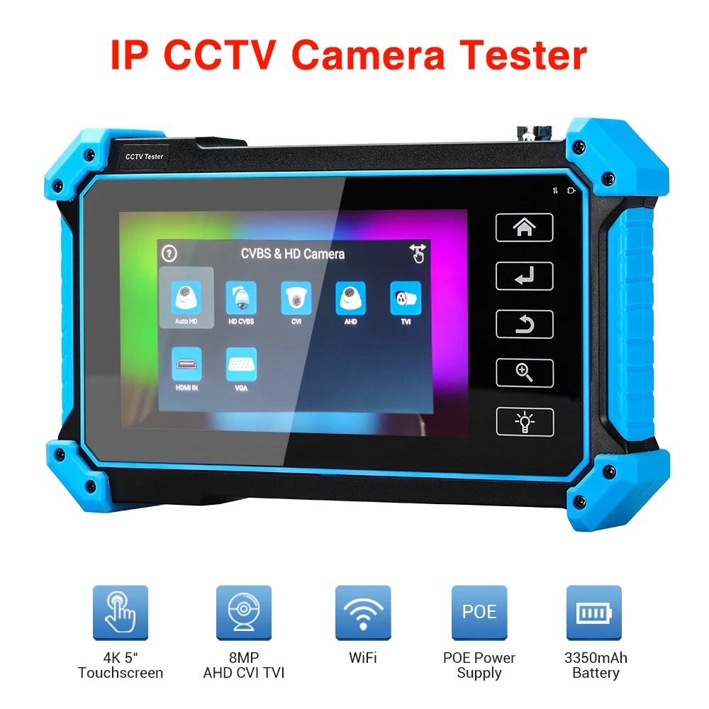 Камера видеонаблюдения с сенсорным экраном 4K IPC 5100PLUS POE AHD CVI TVI CVBS|Монитор и