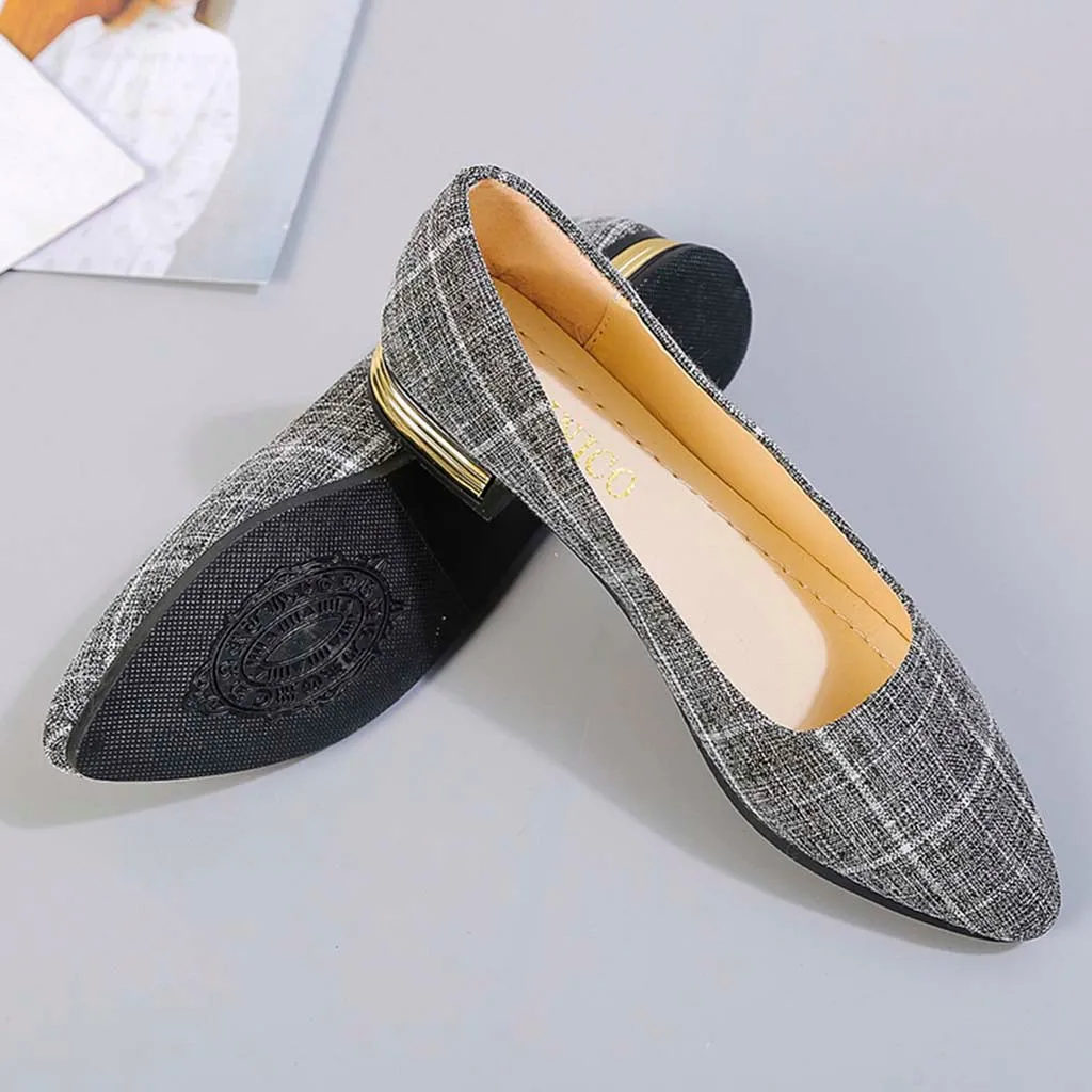 Zapatos sin cordones a cuadros para mujer, mocasines negros a la moda, zapatos náuticos señora, zapatos de Ballet de señora, 2020 # T1G