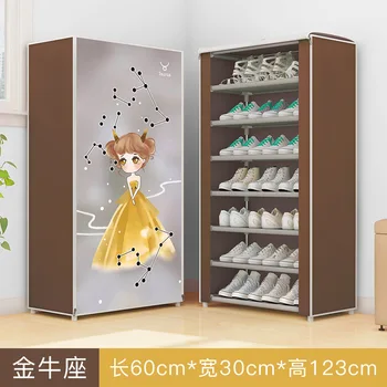 

Simple Shoe Rack Multi-Layer Combined Shoe Cabinet Non-Woven Multi-Layer Storage Shoe Cabinet Folding Metal Cloth Shoe Rack