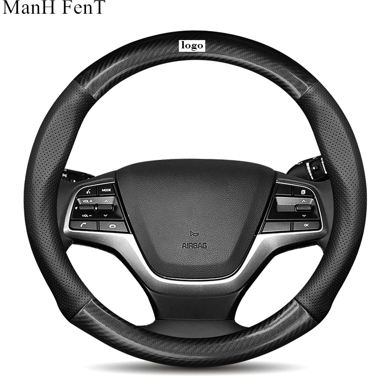 Для Hyundai Carbon Fiber Чехол рулевого колеса автомобиля hyundai solaris sonata elantra i20 i30 i40 matrix h1 tucson