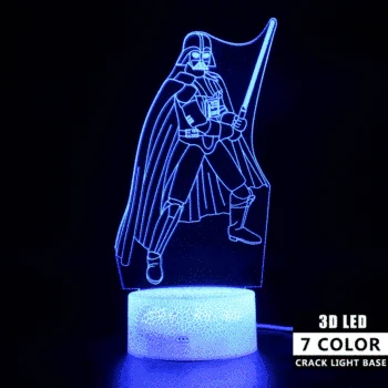 

Cartoon 3D Novelty Lights Kids Gift Projection Lamp Darth Vader Figure Lamp Party Decoration Remote Control Touch 3d Table Lamp