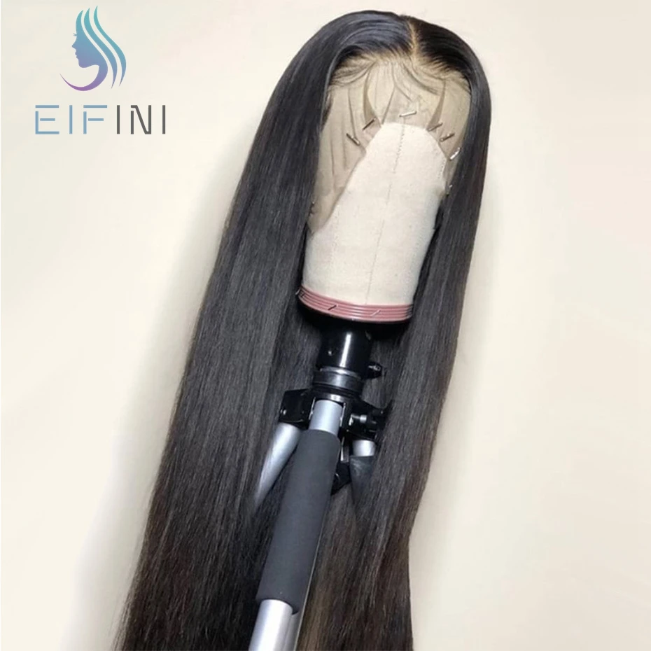 Прически Silky Straight, Синтетические волосы на кружеве парики из натуральных волос Выбеленные узлы предварительно вырезанные для черный Для женщин 13x6 синтетические волосы Remy пряди человеческих волос для наращивания, парики шнурка детскими волосами