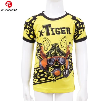 

X-Tiger Anti-UV Kids Cycling Jerseys Racing Bicycle Wear Summer Quick-Dry Short Sleeves Bike Uniforms Shirt Children Boys Girls