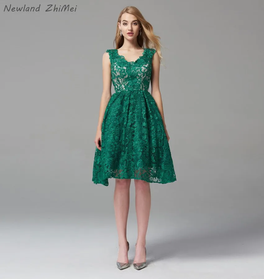 green lace cocktail dress