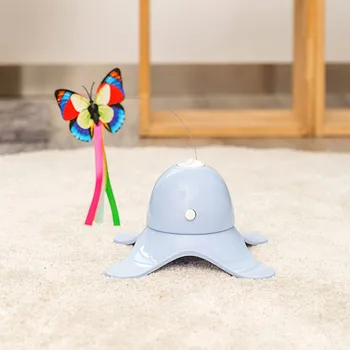 

Electric Cat Teaser Wand Toy With Butterfly Attachment Scratch Resistant Cat Toy Automatic Cat Interactive Toy