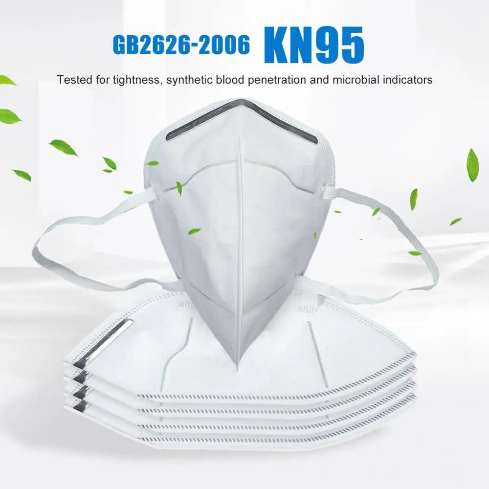 

50PCS KN95 Face Mask Anti Dust Bacterial N95 Mask 4-Layer PM2.5 Dustproof Protective 95% Filtration KN95 Mouth Muffle Cover