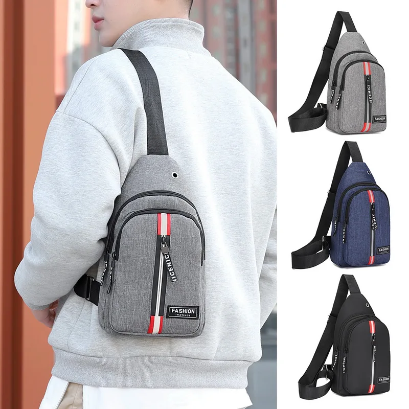 

Litthing Multi Pocket Shoulder Men Chest Bag waist Pack Teenager messenger Belt Waist Bag Man Women USB Charging Cell Phone