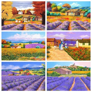 

HUACAN Diamond Painting Lavender Full Square New Arrival 5D Diamond Mosaic Cross Stitch Sale Flower Decor For Home