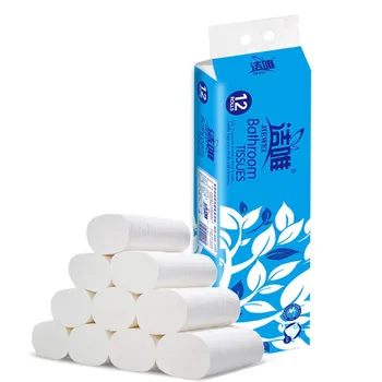 

12pcs Roll Replacement Roll Paper 4 Layer Toilet Table Kitchen Paper Large Part Economy Roll Paper Soft Toilet Paper Household