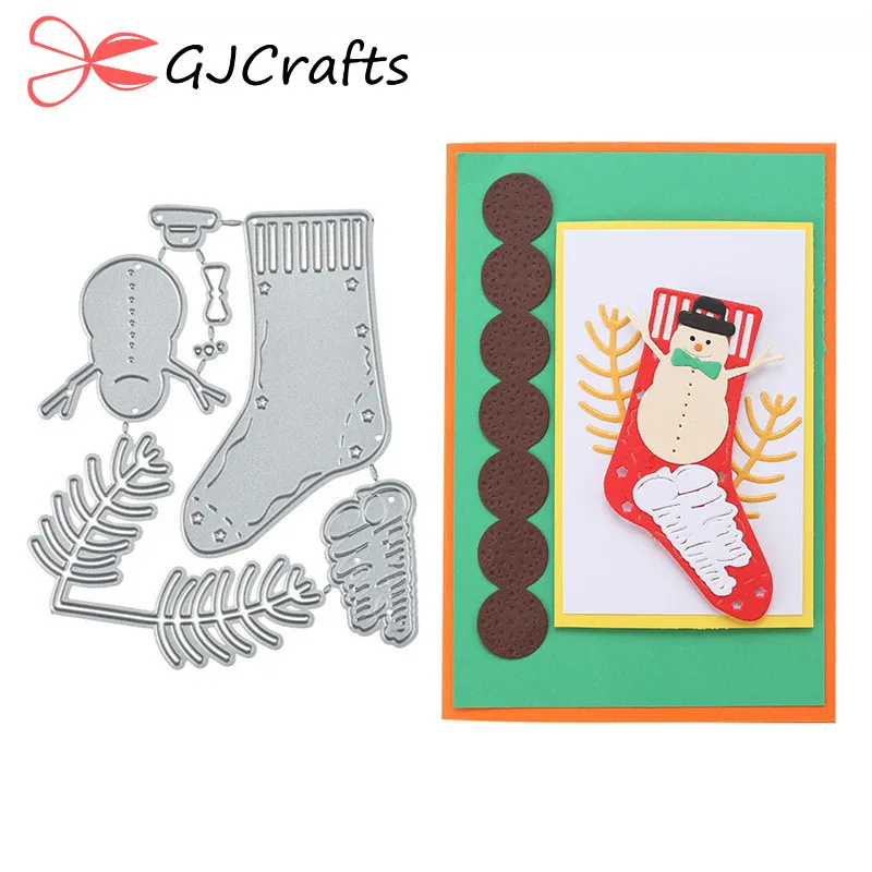 

GJCrafts Christmas Stocks Dies Metal Cutting Dies New 2019 for Card Making Scrapbooking Embossing Die Cut Stencil Craft Dies