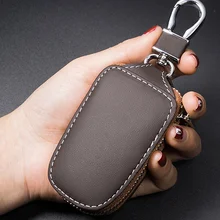 Простой стиль, натуральная кожа, мужской держатель для ключей, нежный мягкий кошелек для ключей, многофункциональный мини кошелек для монет, профессиональный ручной пошив D992