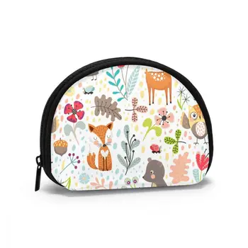 

Wallets Women Zipper Coin Purses Clutch Wallet Female Money Credit Card Holder Cute Cartoon Forest Animals And Plants