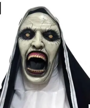 Маскарадные взрывы evocation 2 nun маска Хэллоуин страшная пугающая кучка женских гримаков голова трюк вечерние принадлежности - Цвет: Бежевый