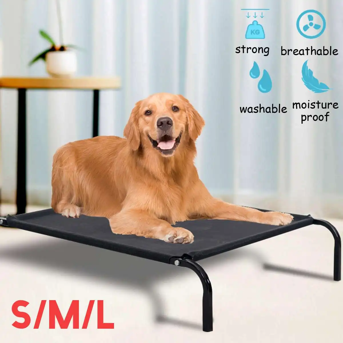 

Elevated Pet Bed Detachable Winter Keep Warming Dog Bed Outdoor Breathable Mesh Puppy Bed Mat Large Dog Cot Sleep Camping Bed