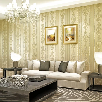 

yazi 3d Luxury Vintage Textured European Victorian Damask Wallpaper Living Room Gold