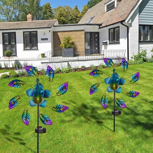 Magische 3D Windmühle Aus Metall - 70cm Garten-Deko Mit Windrichtungsanzeiger