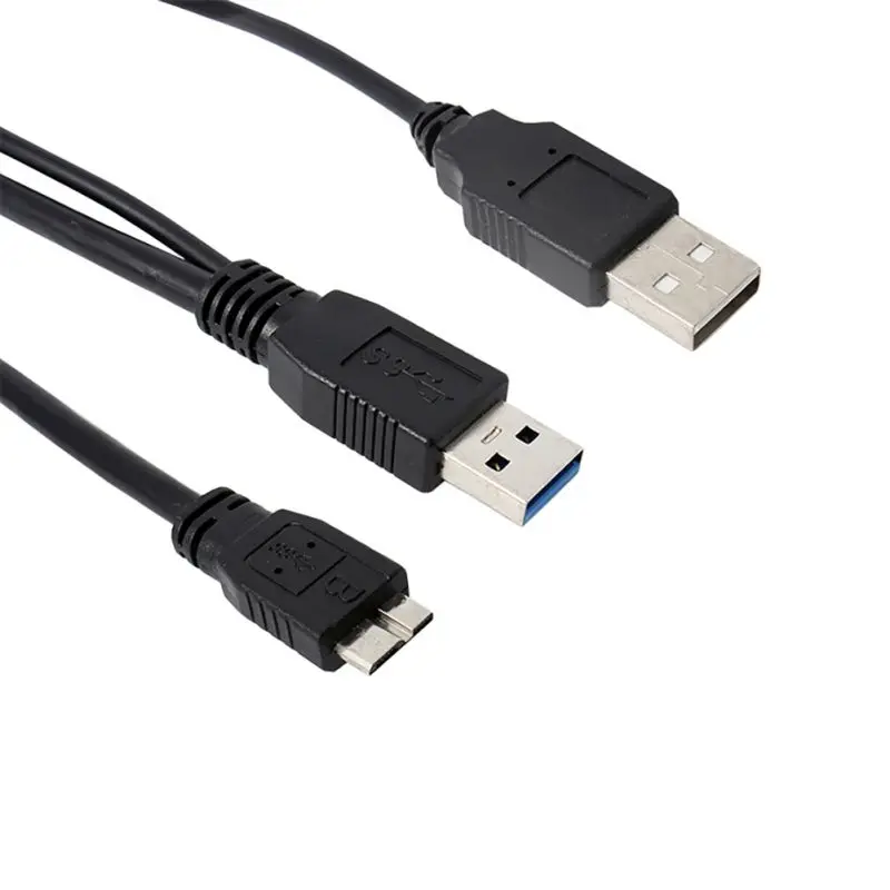 Новейший высококачественный USB 3,0 кабель для передачи данных y-образный двойной Соединитель с USB шнуром питания для портативного жесткого диска