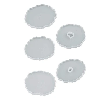 

5 Pieces Coaster Resin Mold, Irregular Coaster Silicone Epoxy Resin Casting Mold, Polar Agate Resin Mold, DIY Crafts,