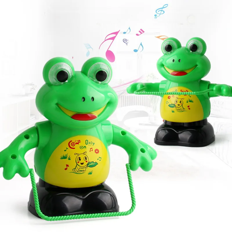 

Creative Electric Jump Rope Frog Flipping Will Jump Rope Flash Music Educational Cartoon Plastic Frog Toy