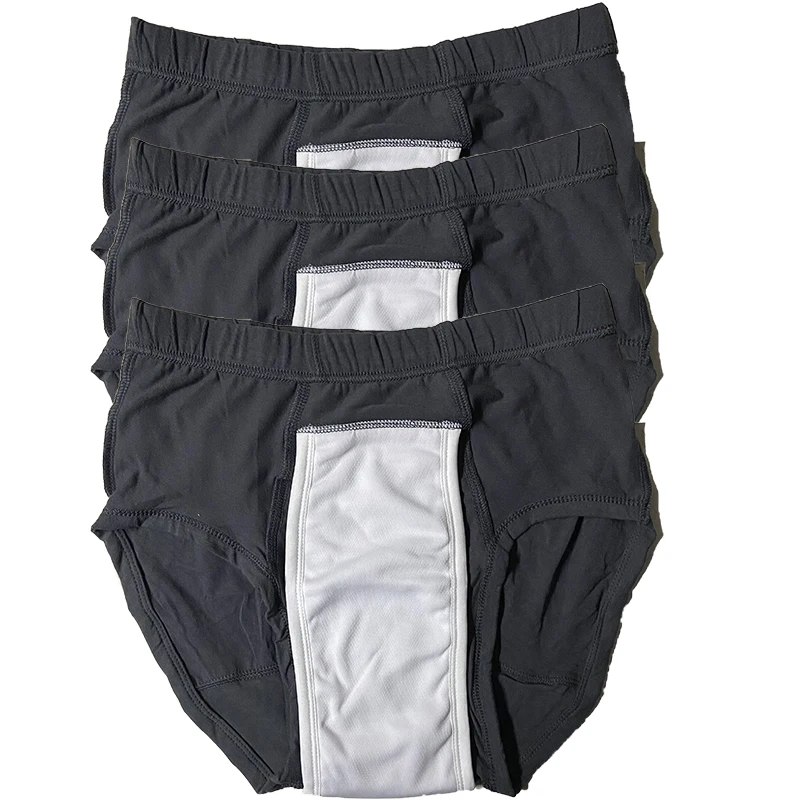 3PackMensIncontinenceUnderwearCottonRegularAbsorbencyReusableWashableUrinary