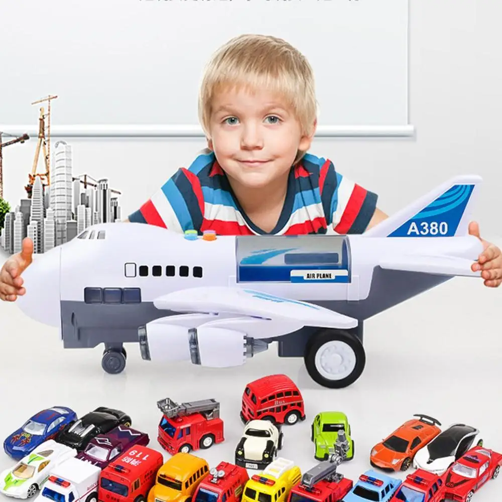 Police Aircraft Toy Set Simulation Inertia Airplane Plane Carrier Vehicle Musical Lights Alloy Truck Storage Transport Kids Gift | Игрушки и