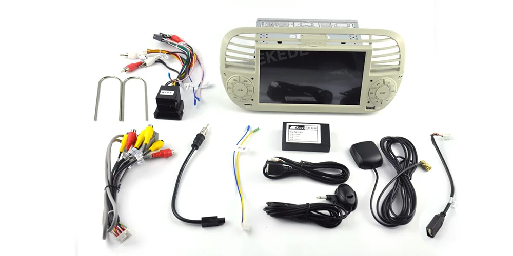 Discount 2G RAM Android 9.0 Car DVD Player Multimedia For FIAT 500 GPS Navigation Audio 4G Wifi DAB+BT TPMS 7