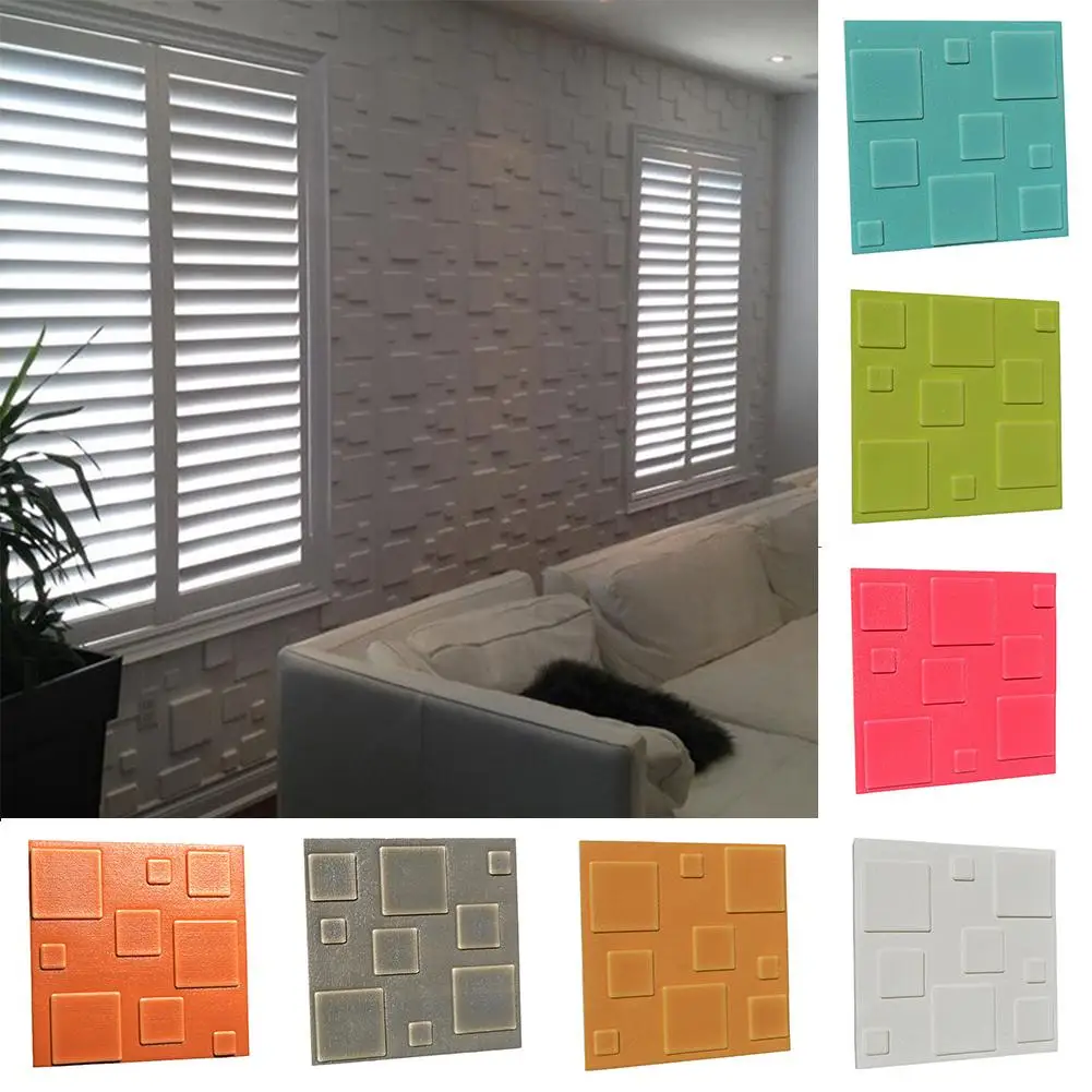 

PE Foam Elastic Modern 3D Square DIY Wall Living Room Bathroom Kitchen Tile Poster Home Decor Self-adhesion Stickers Gift