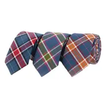 6.5cm escócia xadrez estilo britânico gravata masculina magro laços de algodão moda casual casamento banquete de negócios festa gravata