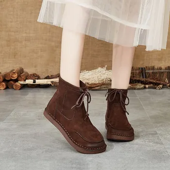 

Short boots women autumn winter new fashion British style women's boots retro Martin boots soft bottom beef tendon women boots