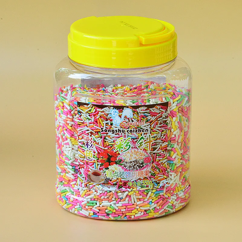 

Wholesale 550g/can Birthday Cake Sugar Beads Needle Ice Cream Lollipop Donut Colorful Cupcake Sugar Needle Baking Decoration