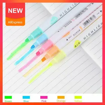 

5pcs /set Highlighter Double Head Cute Eye Color Crayon Office Liquid Powder Note Stationery Supplies Student Pen School Q7E6