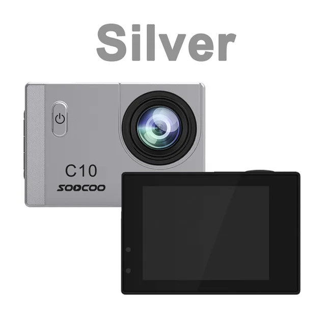 SOOCOO C10 Full-HD спортивная Экшн-камера с Wifi камерой 1080p 12MP 170 широкоугольный объектив Водонепроницаемая камера - Цвет: Серый