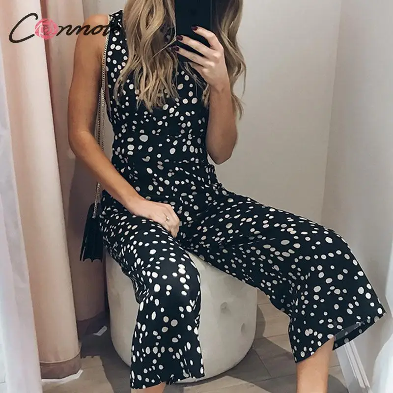 Comprar Conmoto Casual playa vacaciones Sexy monos Romper mujer alta moda sin mangas pierna ancha lazo Mujer talla grande mono