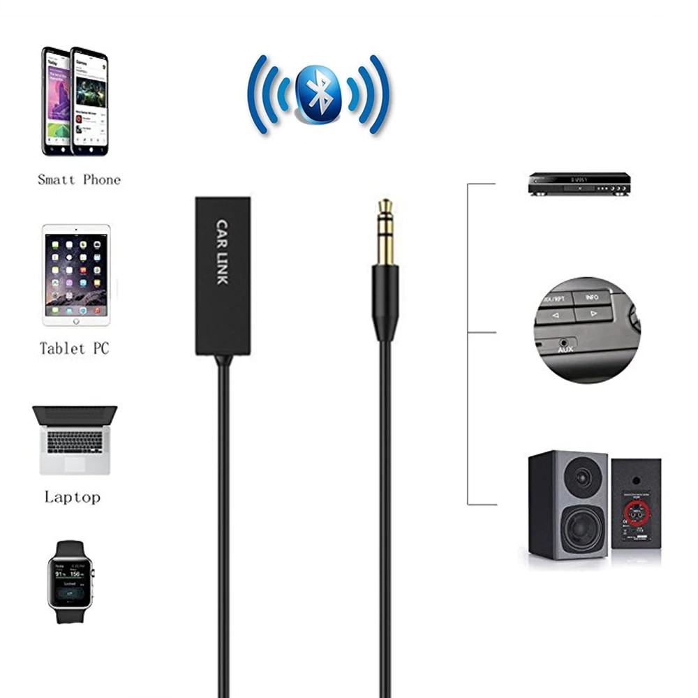 Автомобильный Bluetooth приемник Bluetooth вспомогательный аудиоресивер адаптер автомобильный беспроводной набор гарнитуры с Bluetooth 3,5 мм Jack приемник для автомобилей