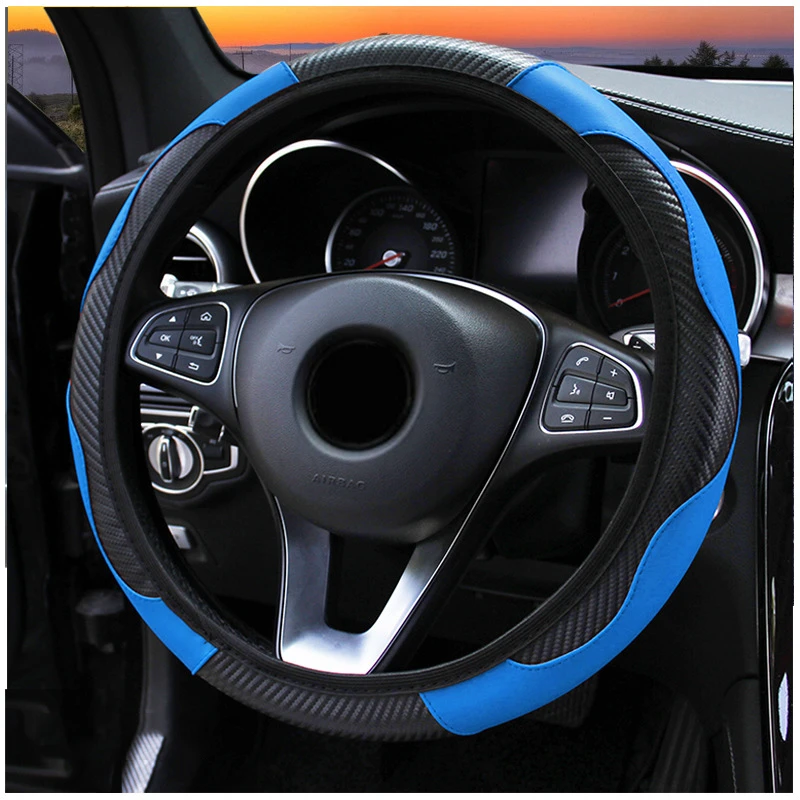 Blijkbaar Onderstrepen Uitstroom Auto Stuurhoes Skidproof Auto Stuurwiel Cover Anti Slip Embossing Lederen  Auto Styling Covers Auto accessoires|Stuurhoezen| - AliExpress