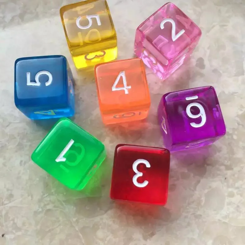 10 шт./партия 6 сторонних цифровых игральных костей смешная игра-головоломка отправить детей 16 мм случайный цвет