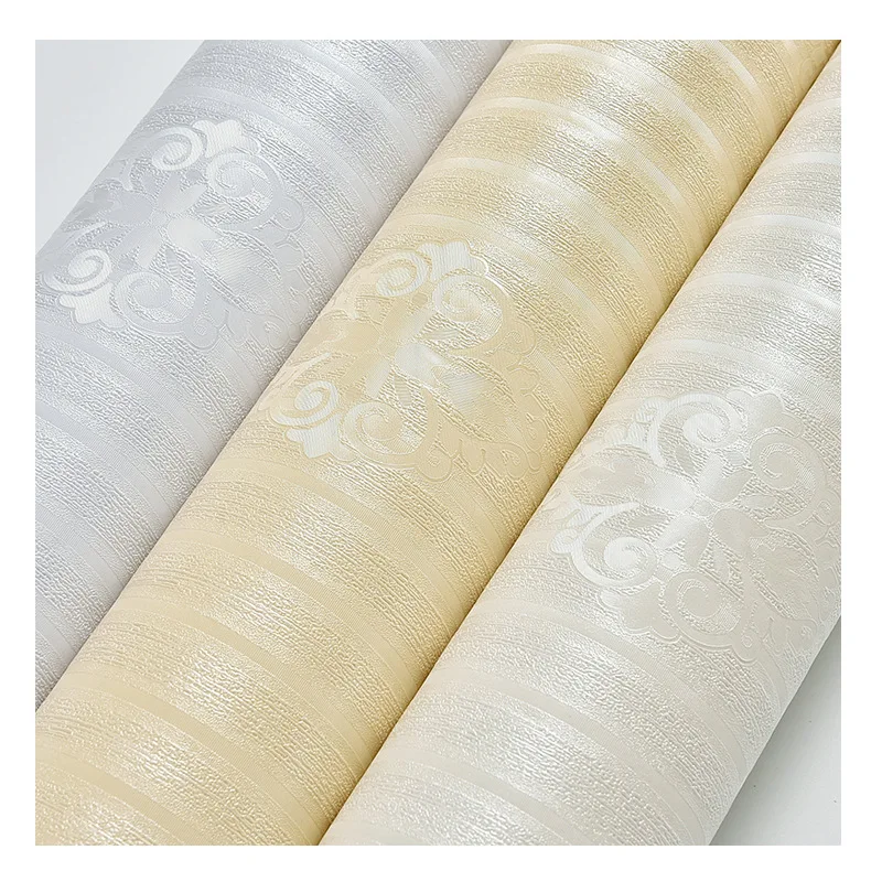 Modern Vertical Stripe Wallpaper 3D Embossed Flocking Non-Woven Wall Paper For Living Room Bedroom Background Wall Home 3D Decor