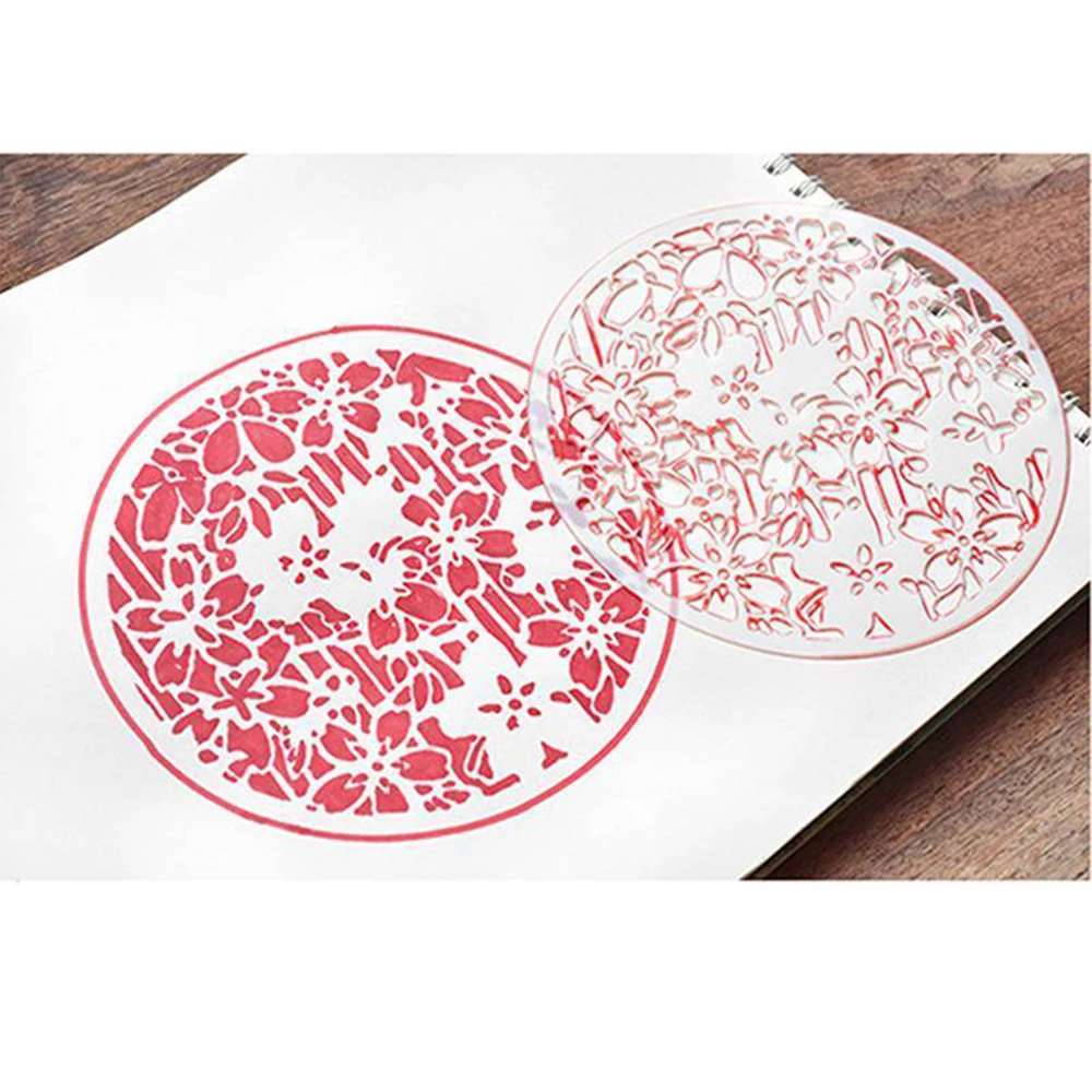 Китайский новогодний креативный DIY бумажный декор для окон 8 шт./компл. круглый цветочный шаблон полый многослойный трафареты для стен