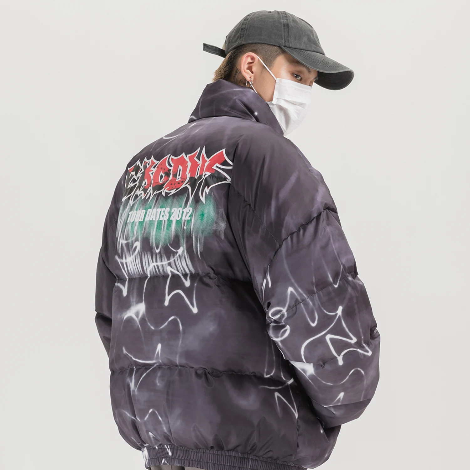 Aelfric Eden хип-хоп граффити Tie Dye толстые мягкие парки уличная Harajuku зима хипстер панк Рок Повседневная ветровка куртка