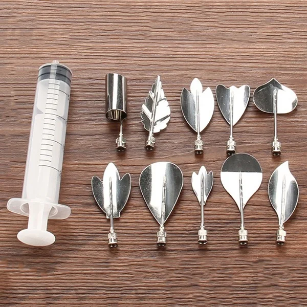 11 pcs/set Cake Decoration 3D Jelly Flower Art Tools Jelly Cake Gelatin Pudding Nozzle Syringe Nozzle Set New - Цвет: E