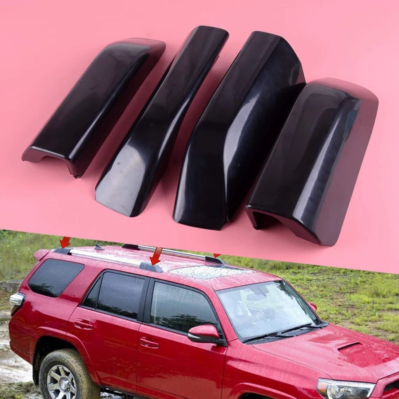 

Black ABS Roof Rack Bar Rail End Protection Cover Shell 4PCS for Toyota 4Runner N280 2010-2018