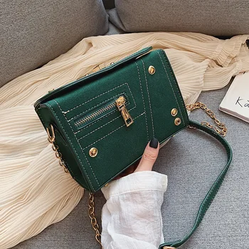 

2019 New Edition of Denim Skirt Bag Personality Leisure Women's Bag Korean Simple Cross-slung Embroidered Line Small Square Bag