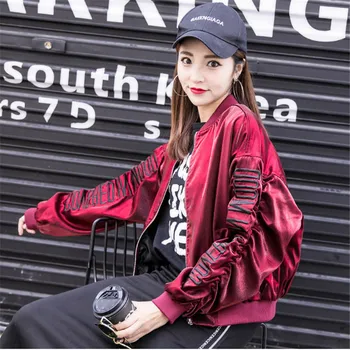 

Spring 2020 New Jacket women College Harajuku Embroidered Coat Female Printed Baseball Uniform Loose Casual bomber Jackets 742