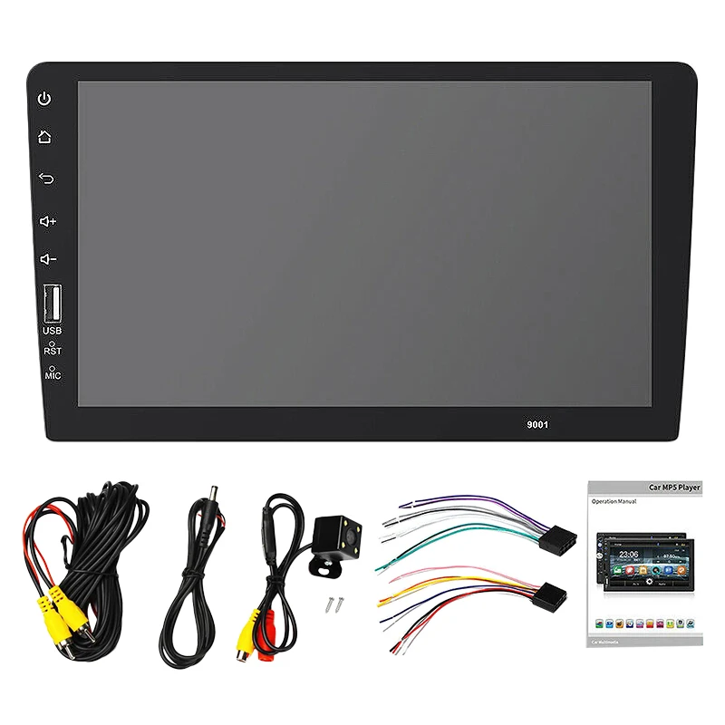 

2 Din Car Radio 9 Inch Full Press Mirror Link Car Stereo Player Car Multimedia Player Mp5 Bluetooth USB with 4LED Rear Camera