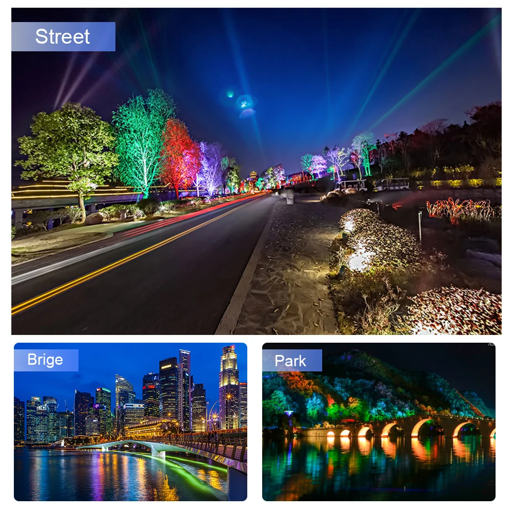Led Spot lights, RGB Flood Light 100W 50W 30W AC 220V Waterproof IP66 16 color Garden Projector IP66 SpotLight