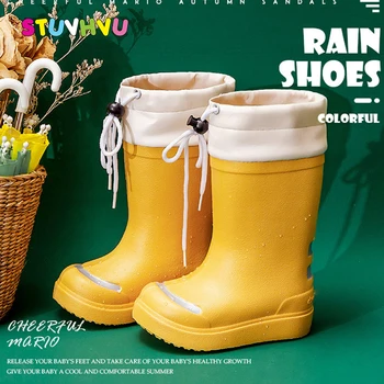 

Rain Boots Girls Shoes Waterproof Non-slip PVC Rubber Kids Baby Cartoon Shoes Children's Water Shoes Boys Rain Boots Soft Bottom