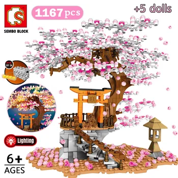 Sembo Sakura Kraam Inari Shrine Led-straatverlichting View Bouwsteen Bakstenen Vrienden Cherry Blossom Landschap Huis Boom Speelgoed Sembo Sakura Kraam Inari Shrine Led-straatverlichting View Bouwsteen Bakstenen Vrienden Cherry Blossom Landschap Huis Boom Speelgoed
